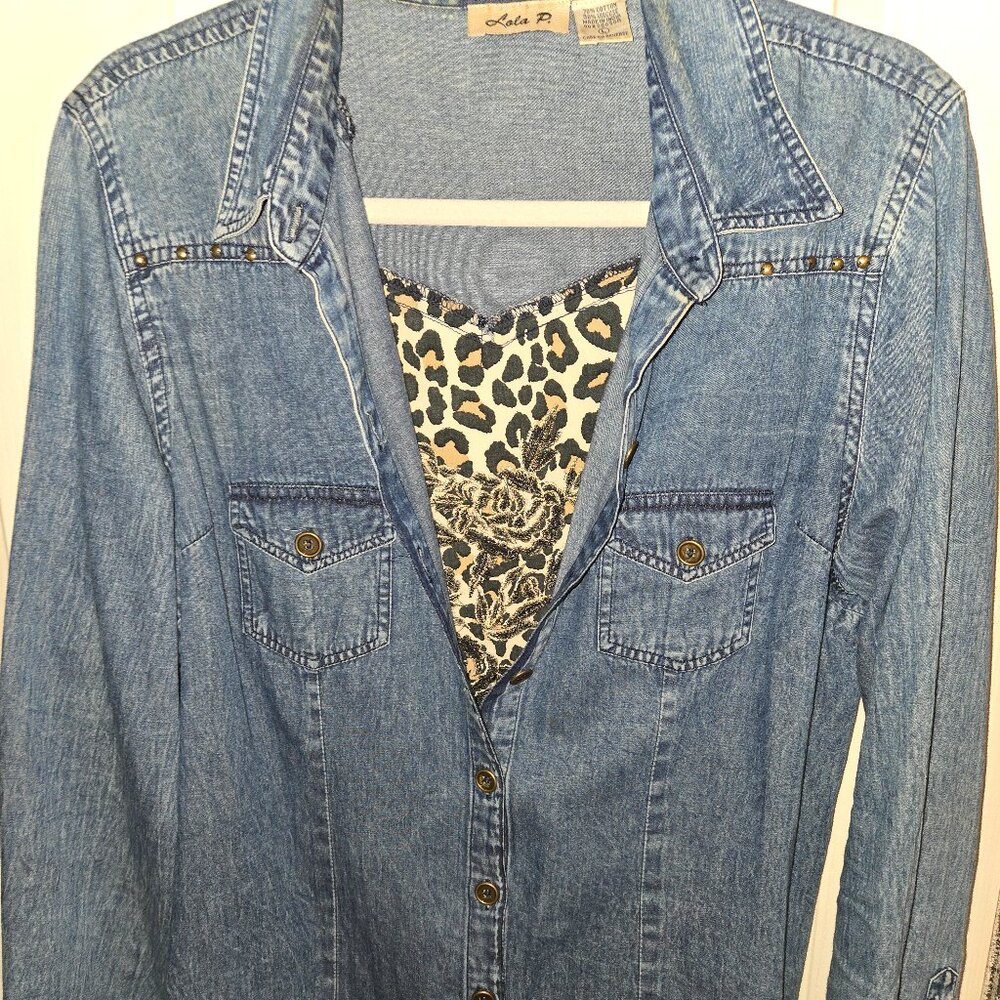 2-Piece Button up top with Cami